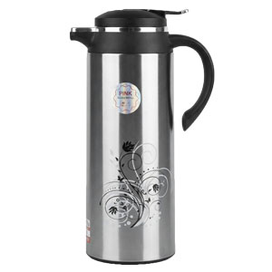 فلاسک استیل طرح‌دار مشکی برند ماکسیمان | Maximan کد L101 (شیشه صورتی ) 

