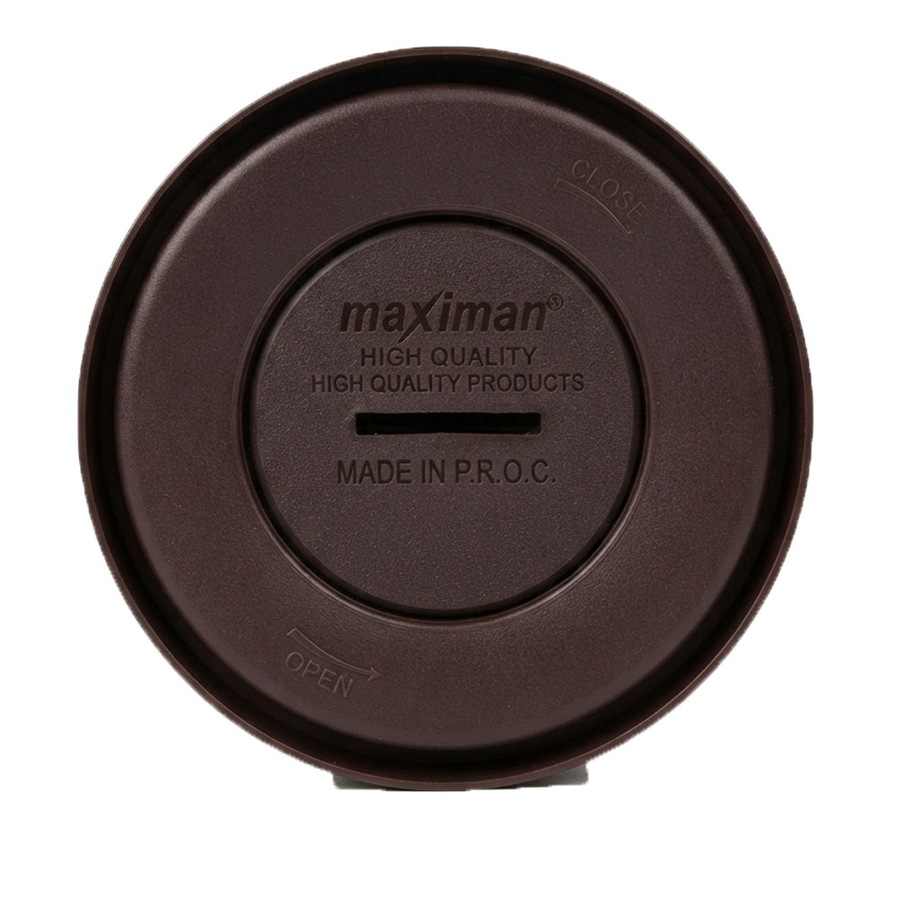 فلاسک استیل طرح‌دار قهوه ای برند ماکسیمان | Maximan |کد L104 ( شیشه صورتی ) 