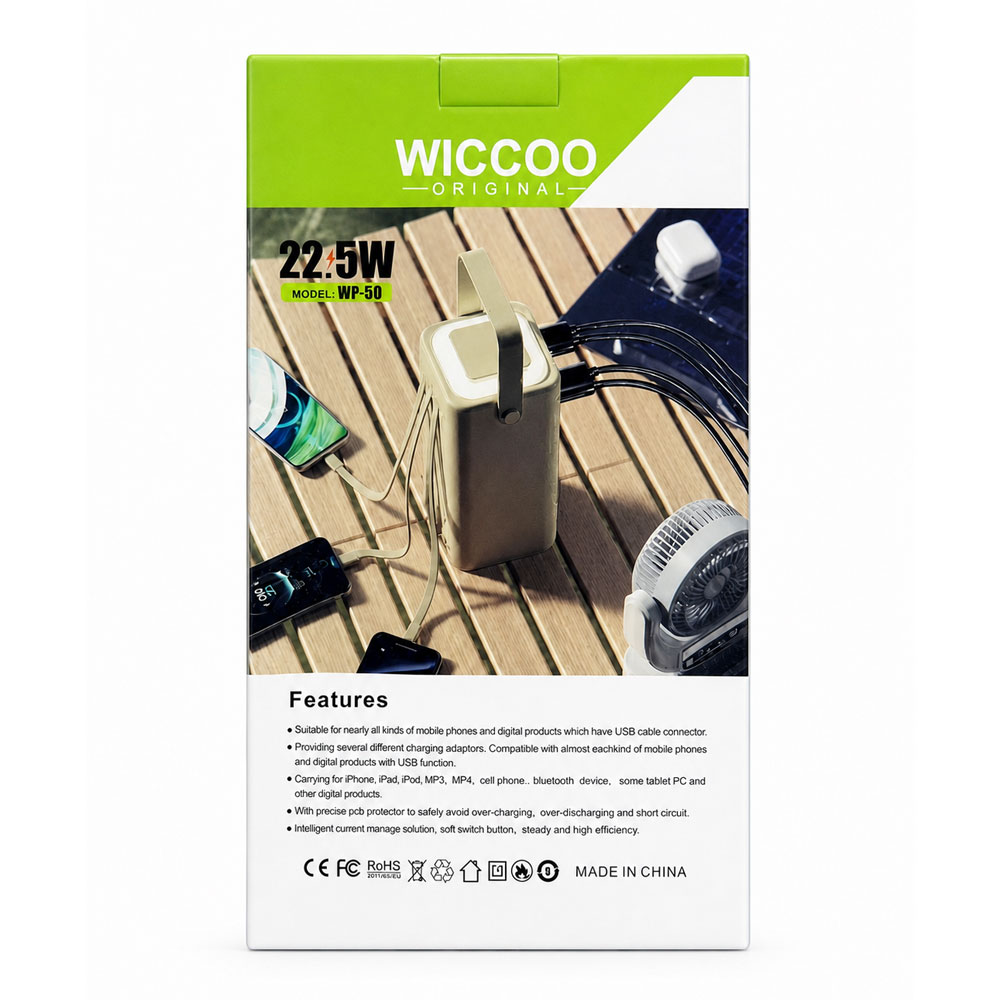 پاوربانک 50000 میلی‌آمپر ویکو مدل WICCOO WP-50